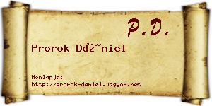 Prorok Dániel névjegykártya